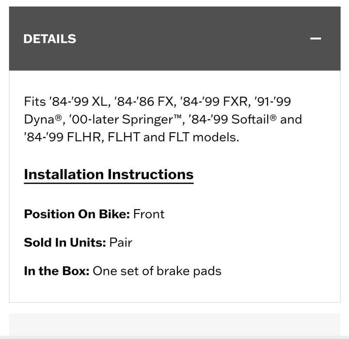 Harley Davidson ,pastilhas travão e pneu