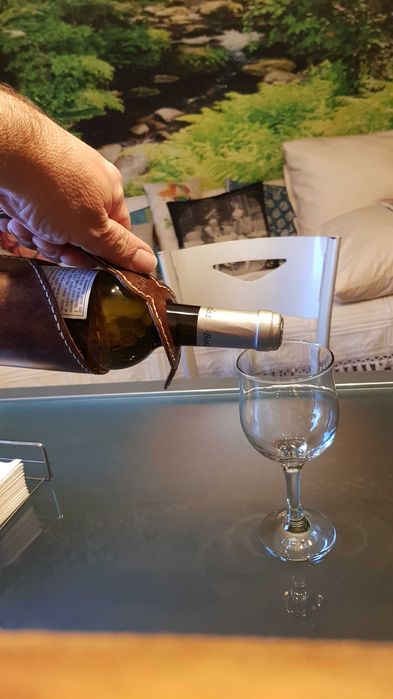 Natal - Porta garrafa Couro Vegetal Personalizado