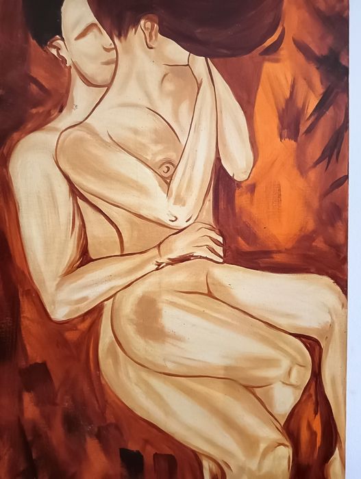 Tela /quadro pintado à mão : "Nus"	81 cm x120 cm*