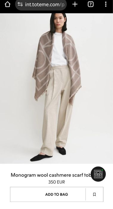 Cachecóis  Toteme 88% lã 15% caxemira