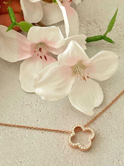 Позолочений Ланцюжок Конюшина (Різні Моделі), Клевер. Позолота. Колье