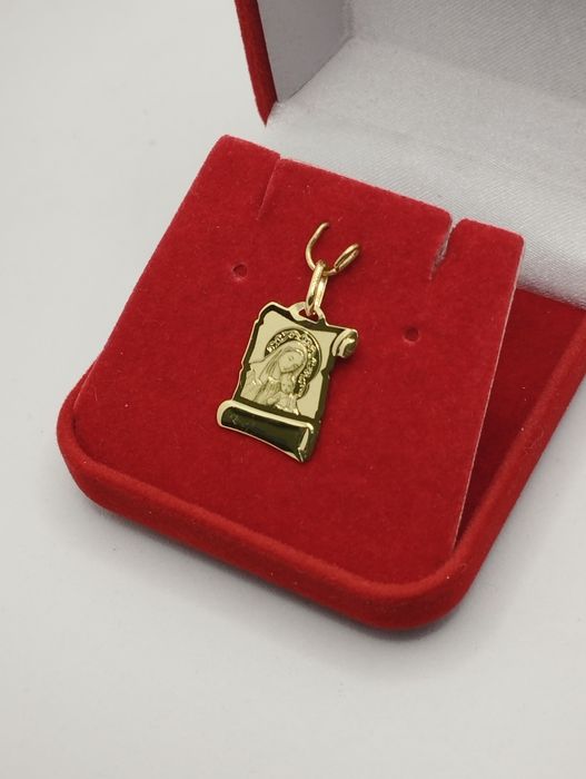 Złoty medalik papirus, złoto 585