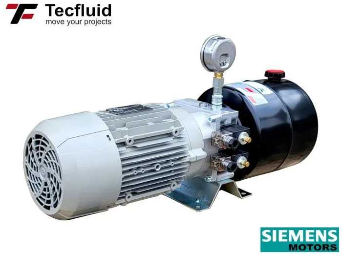 1,6kW Zasilacz hydrauliczny 400V 3 L/min elektro pompa ze zbiornikiem 5L TecFluid 2 prędkości opuszczania
