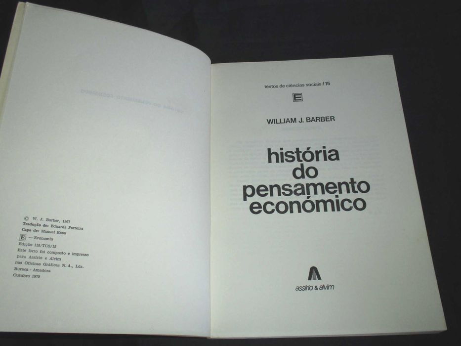 Livro História do Pensamento Económico William J. Barber