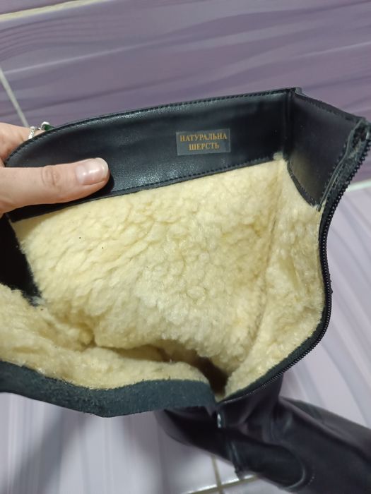 Шкіряні зимові сапоги