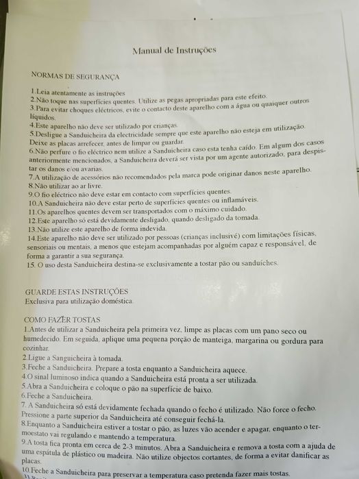 Tostadeira / Sandwicheira Marca Oriflame de 750W Nova