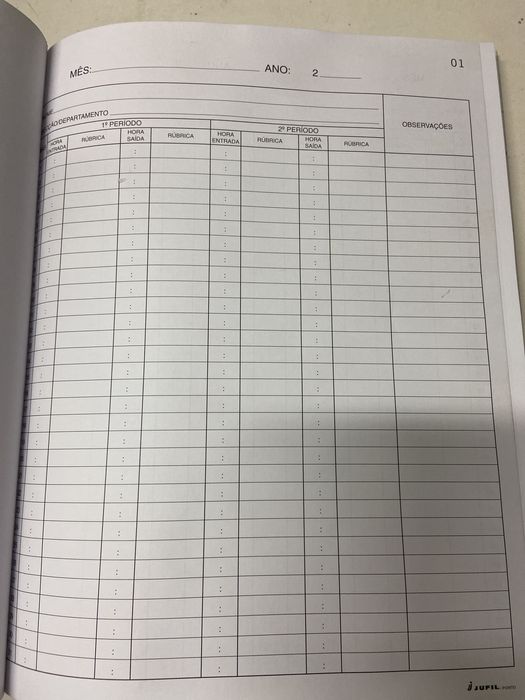 LIVRO REGISTO PONTO (JUFIL) 100F