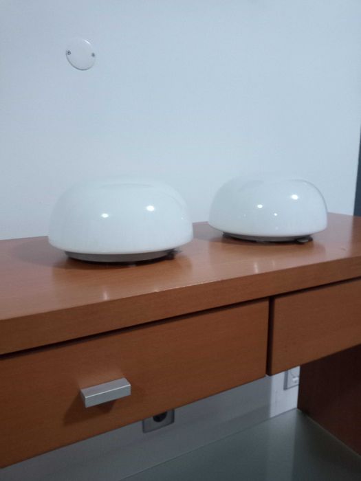 Conjunto de 2 Candeeiros de teto redondos opala Vituber 20 cm