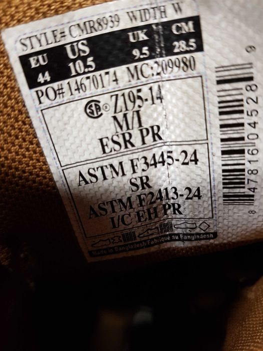 Buty robocze CARHARTT rozm 44 wkł 29 cm