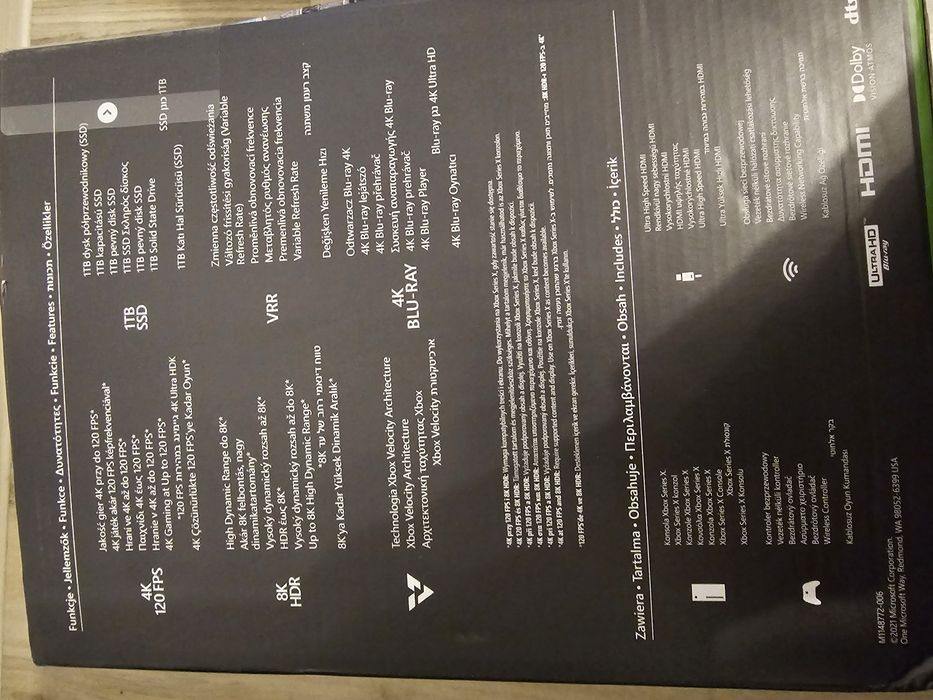 Konsola X box series X ORG Pad dysk SSD 1tb z napędem Blu-ray 4k 120fp