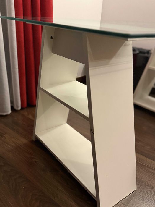 IKEA Table with Trestles and Glass Top64738836155267121