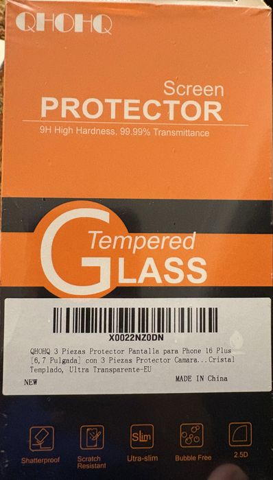 захисне скло 3+3 для екрана та камери QHOHQ для iPhone 16