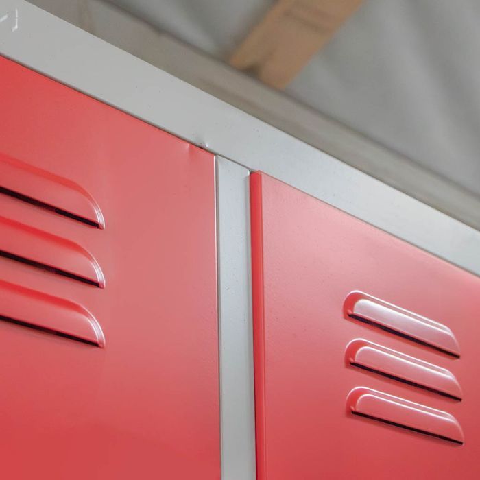 Szafka ubraniowa BHP Mega-M J-60 2 drzwiowa szara/ czerwony front