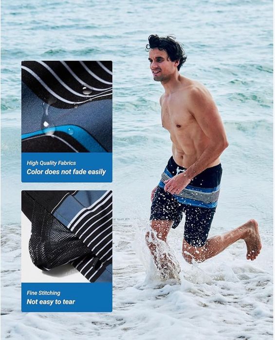 Męskie szorty kąpielowe/plażowe, czarnoszare, rozmiar L ARCWEG