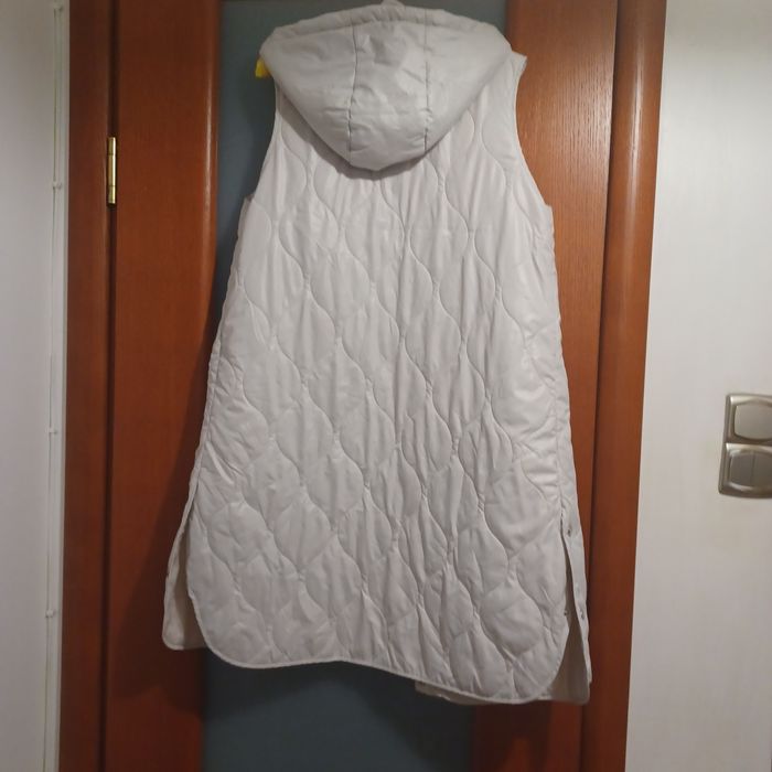 Bezrękawnik DUNNES długi z kapturem i kieszeniam jak nowyi S/ M