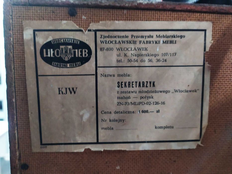 Stary Sekretarzyk z zestawu młodzieżowego "Włocławek"