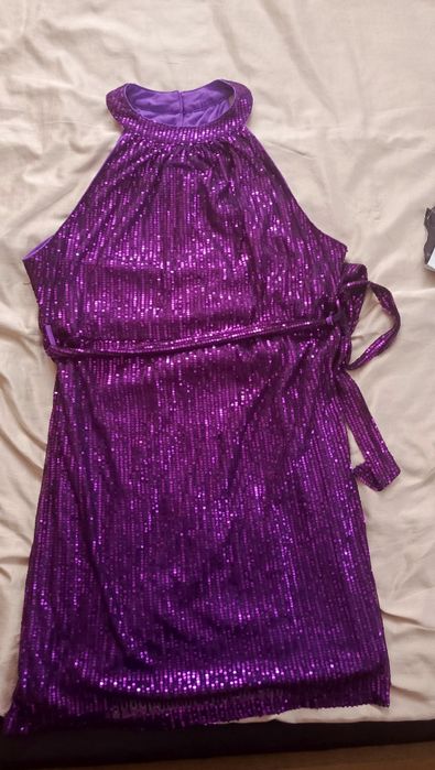 Sukienka błyszcząca 2XL fiolet