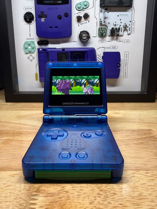 Gameboy advance SP IPS v5 extremeRate shell USBC Battery mod