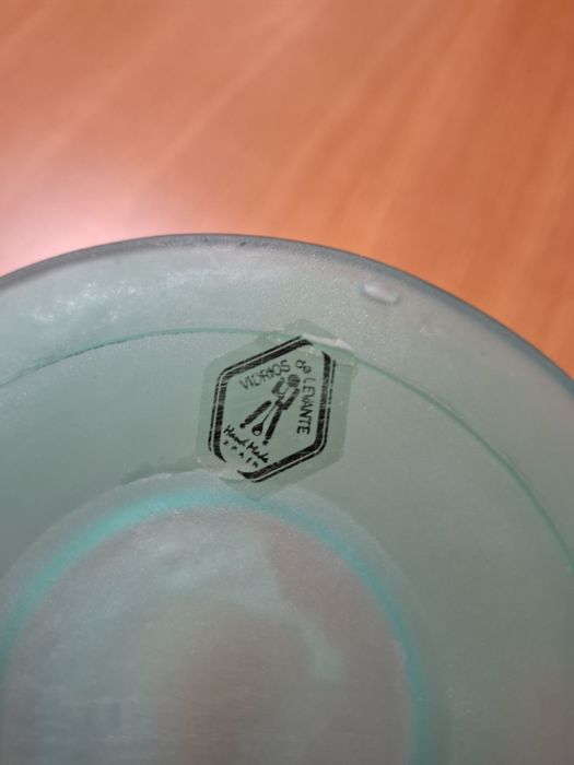 Conjunto Vintage de Taça e 6 Copos em Vidro Fosco – Vidrios do Levante Spain