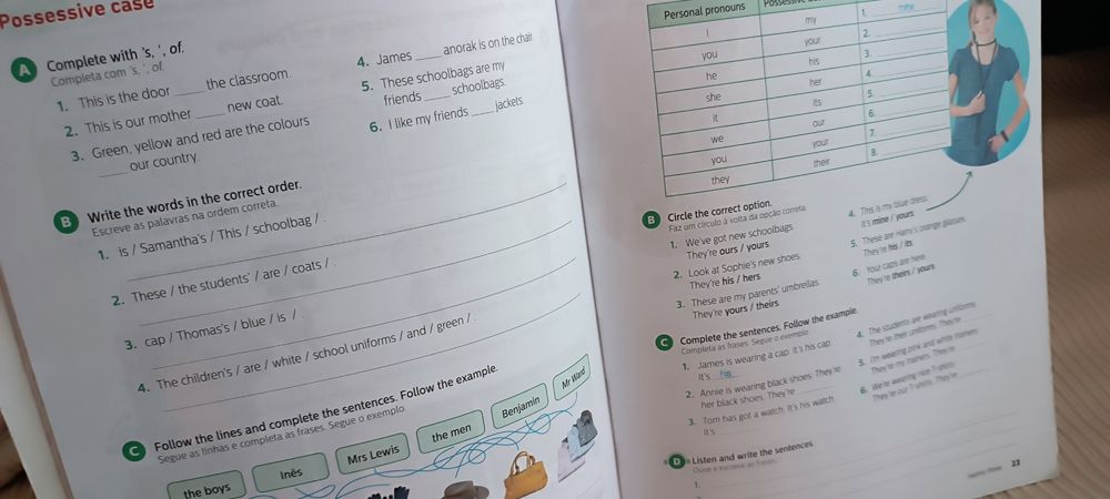 Caderno atividades Inglês. Fichas  5 Ano.
