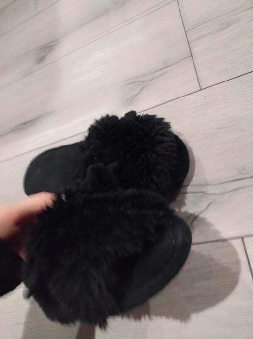 Ciapki kapcie laczki pantofle puchate pluszowe sztuczne futro z uszami