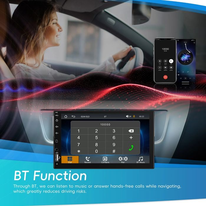 Autorrádio 1Din 7" CarPlay/Android Auto | Bluetooth USB | Mirror Link