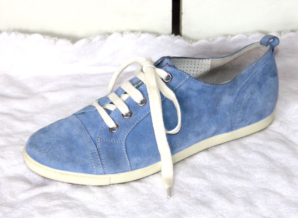 HOGL niebieskie zamsz skóra trampki sneakersy 39 skórzane blue