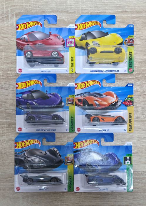 Pack 6 Carrinhos Hot Wheels