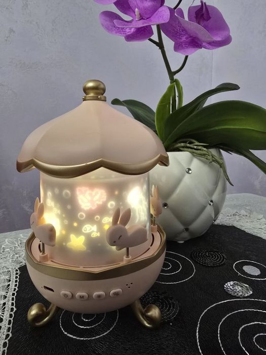 Музичний нічному - проектор з BLUETOOTH, карусель зайчиків