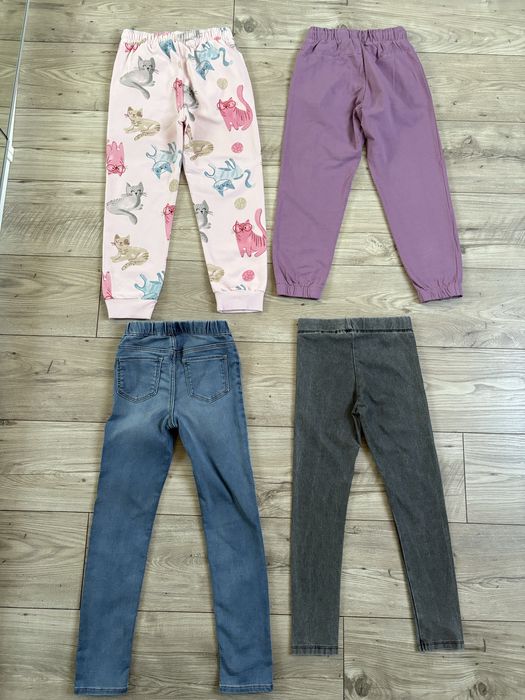 Spodnie 4szt,r.128,dziewczynka