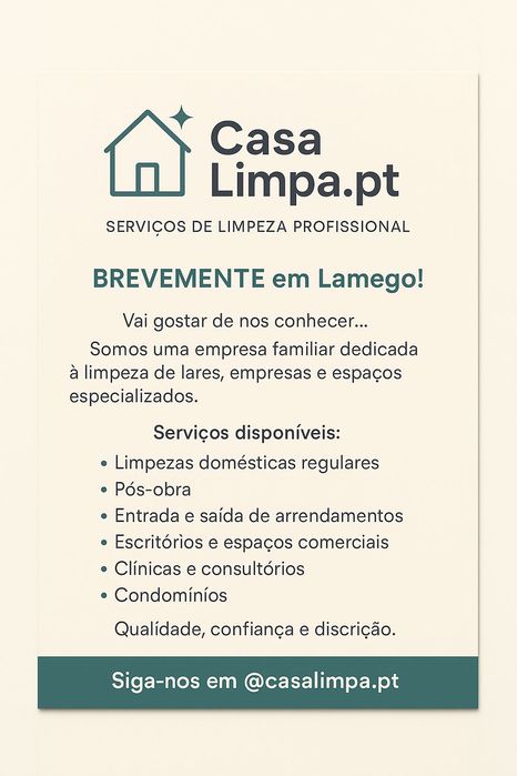 Limpezas profissionais em Lamego – Casa Limpa.pt