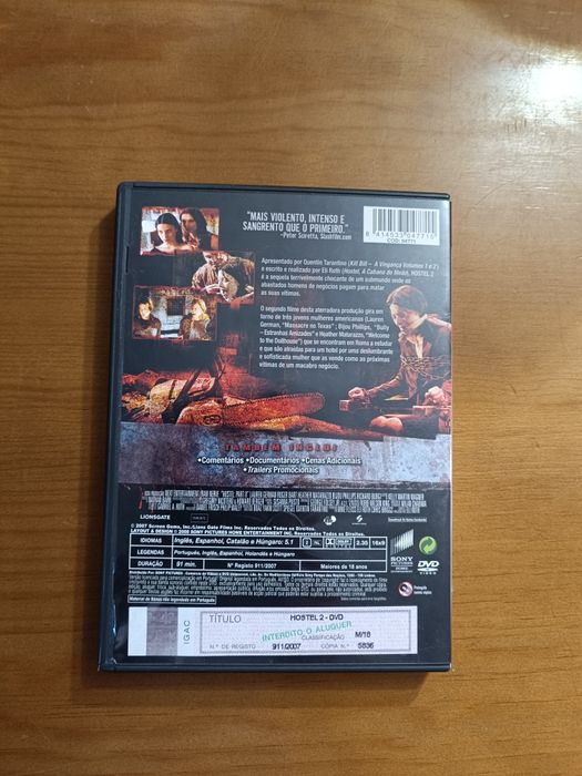 DVD do filme de terror "Hostel 2" (portes grátis)