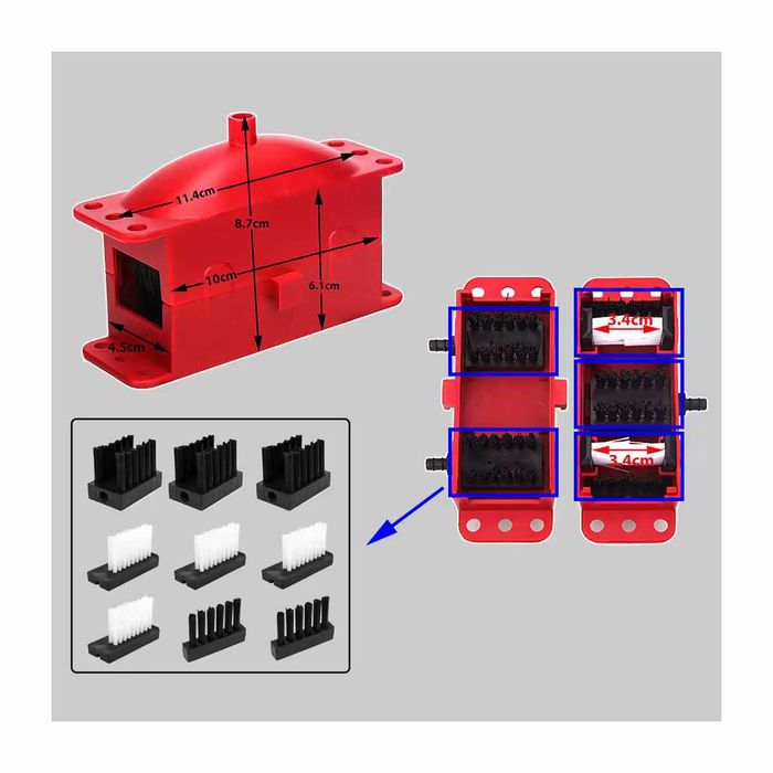 Kit portátil limpeza corrente moto - escovas ferramentas manutenção