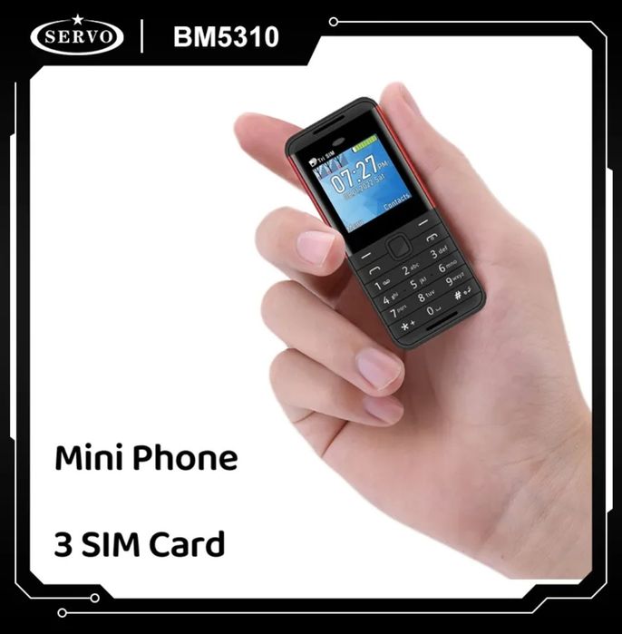 Очень маленький телефон ВМ10 на 2 sim  ВМ5310 на 3 sim-карты, камера