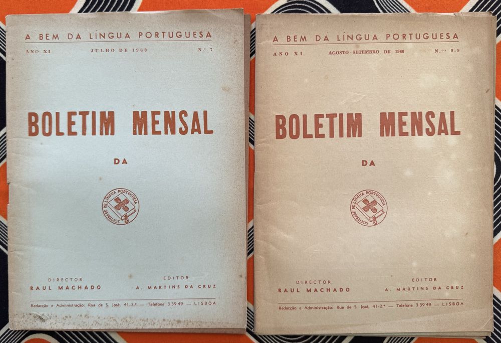 Boletim mensal  "A Bem da Língua Portuguesa" 1960
