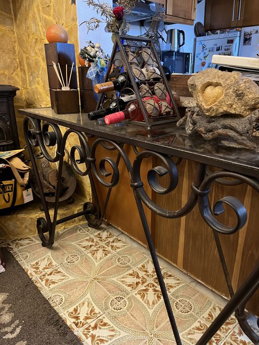 Mesa de corredor em ferro 130 x 35 x 79cm