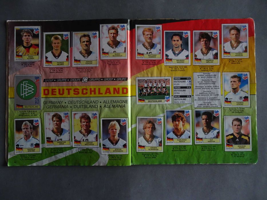 Caderneta cromos de futebol USA 94 World Cup Panini (faltam 2 cromos)