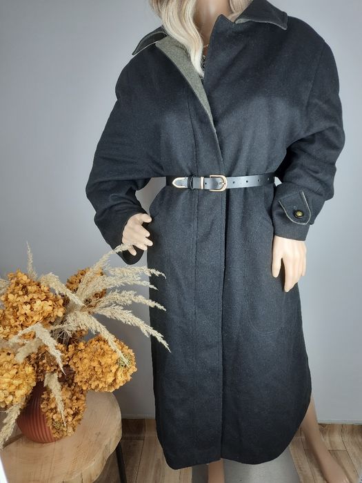 Długi płaszcz wełniany klasyczny na zimę kurtka zimowa płaszczyk Bauer