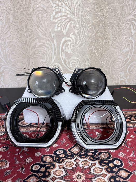 Bi-LED лінзи 3" дюйми 55W (БІ-ЛЕД) + ангельскі очі