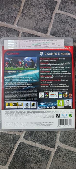 Jogo Pro Evolution Soccer PES 15 PS3