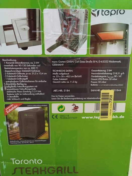 Tepro Toronto Grill gazowy ogrodowy do steków 800°C