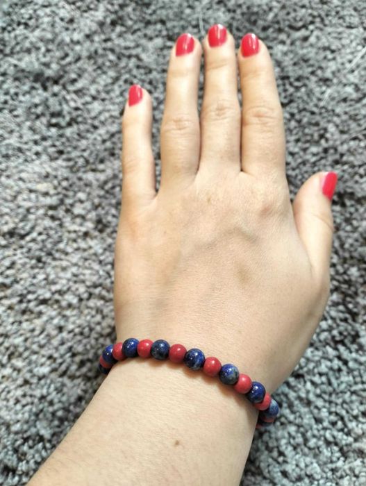 Bransoletka z koralików z kamieni półszlachetnych rękodzieło