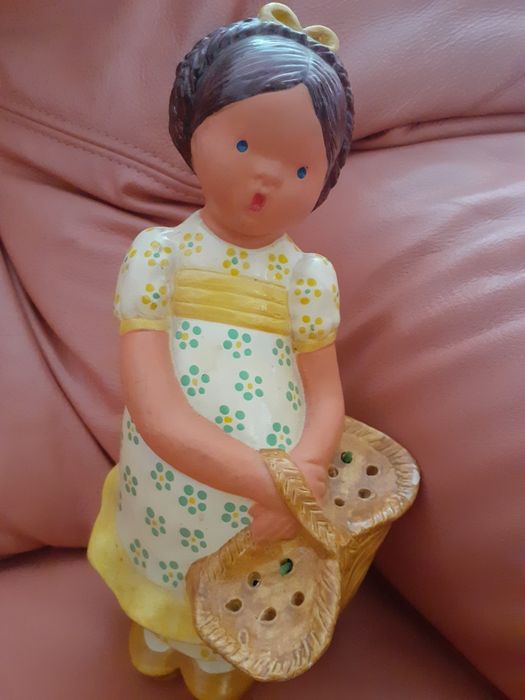 Hand-painted vintage doll decoration