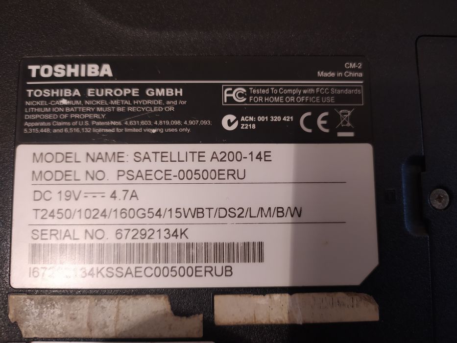 Ноутбук Toshiba Satellite A200-14е. Видеокарта и монитор