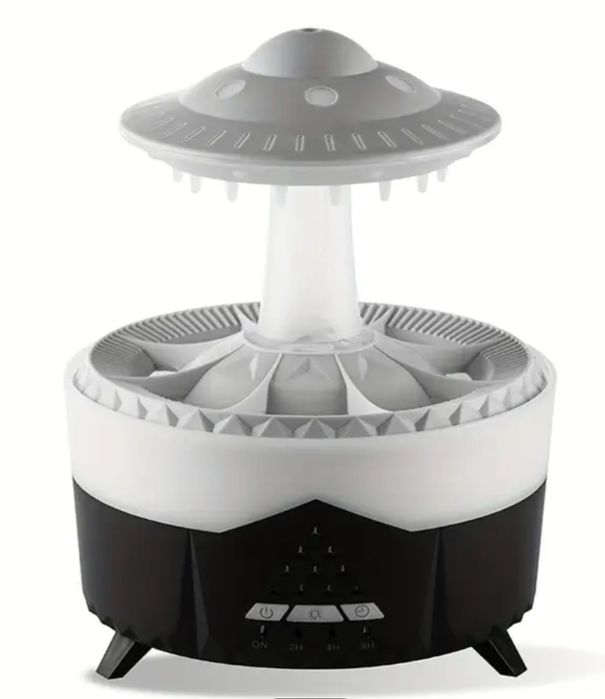 Humidificador com gotas de chuva