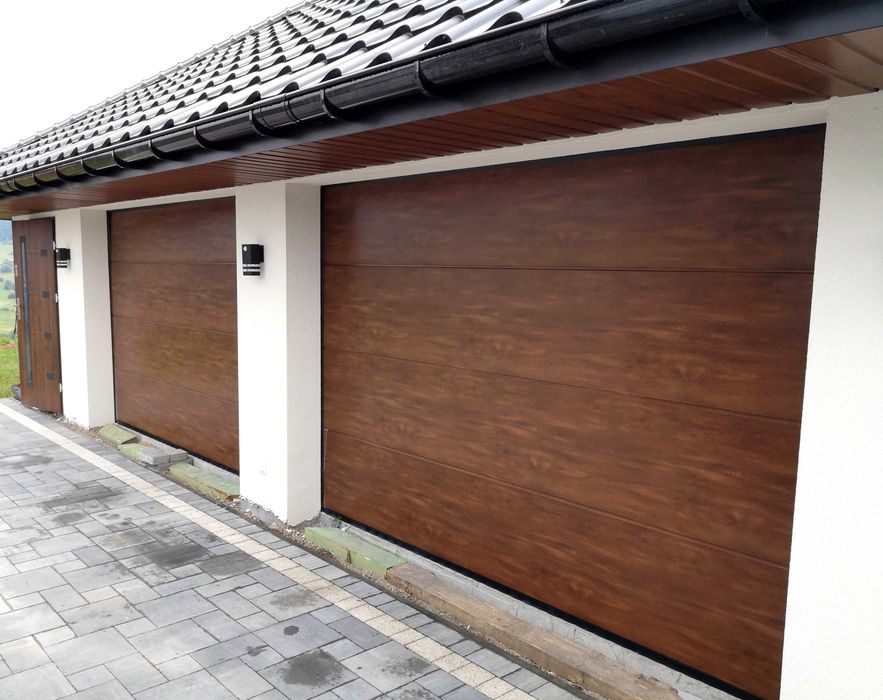 Brama garażowa segmentowa ANTRACYT 2750x2250 brąz srebrny z ryglem