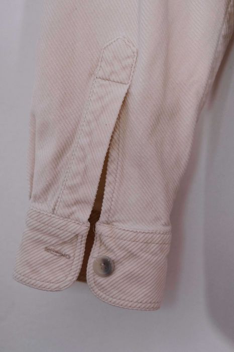 Gruba sztruksowa koszula męska rozmiar M kremowa / ercru