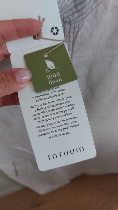 Tatuum nowa lniana sukienka z metką rozmiar 34 beżowa len