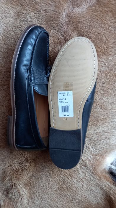 Czarne męskie nowe mokasyny skórzane Topman r. 41