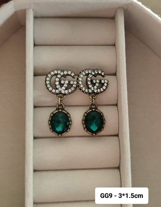 Kolczyki eleganckie damskie stal nierdzewna logowane Gucci